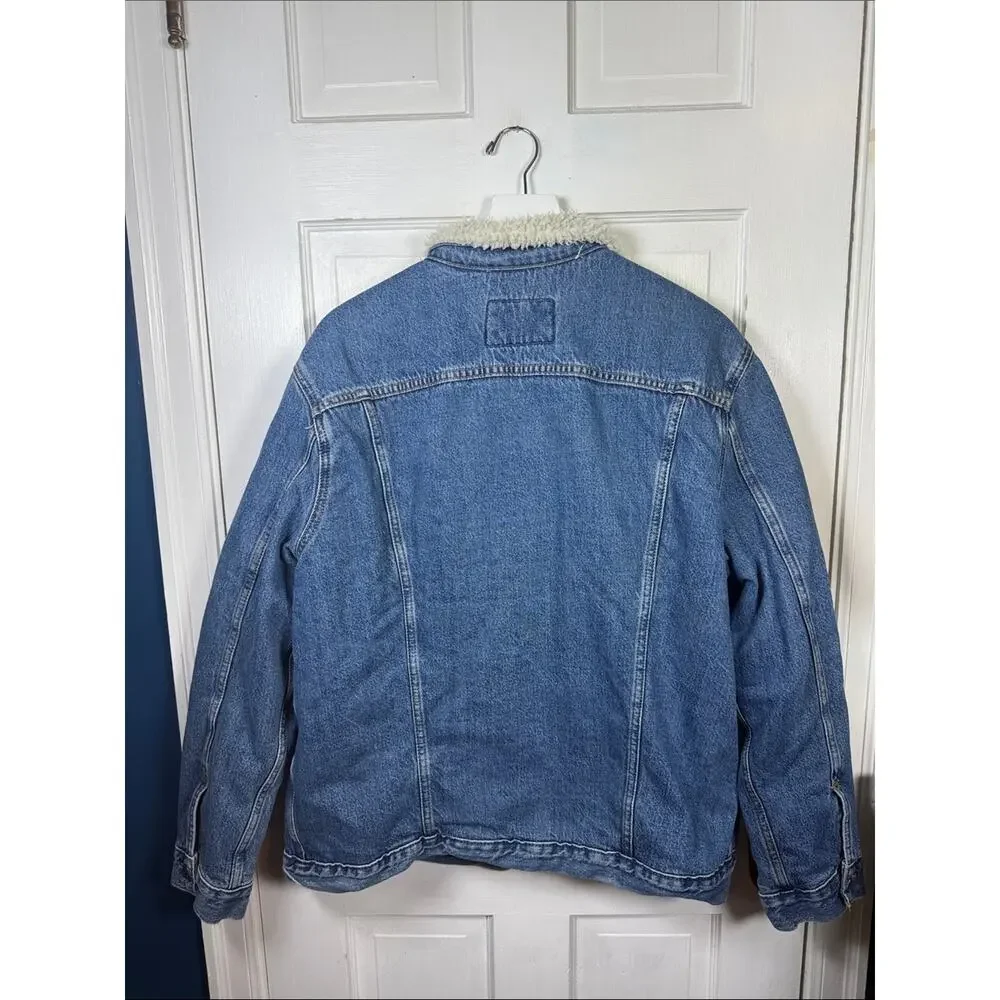 Levi’s Men’s Signature Sherpa Lined Denim Trucker Jean Jacket Sz XL